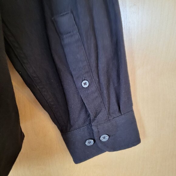 Eddie Bauer Button Down Flannel Shirt Black Size Large - Picture 8 of 10